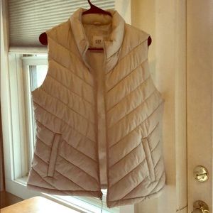 GAP cream puffy vest